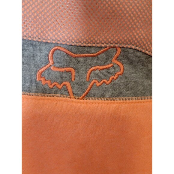 Fox Warm Up Track Jacket Size Large Women's Orange Gray Full Zip Thumb Holes - Picture 4 of 6